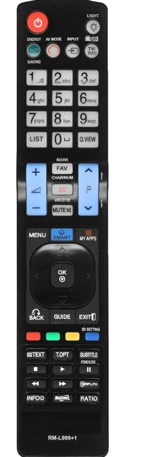 Пульт Универсальный для телевизоров LG RM-L999+1