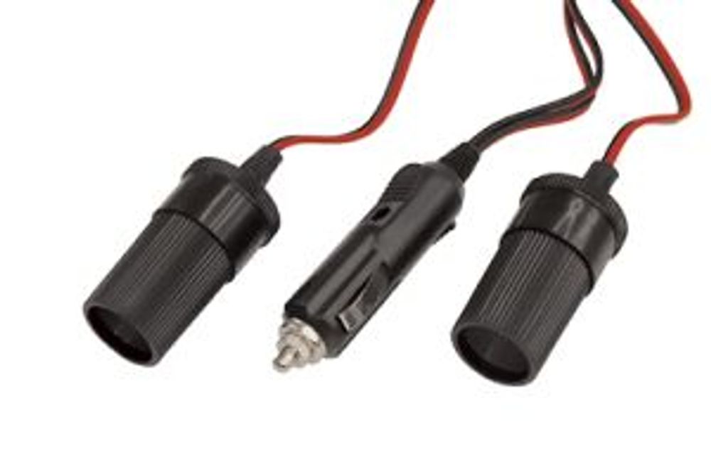 Разветвитель автоприкуривателя, 2 гнезда, шнур REXANT