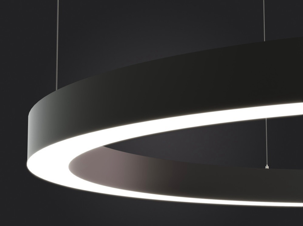 Подвесной LED светильник кольцевой OREOL-400 25Вт 3000К 2125Лм черный IP20 400х400х100мм DARKLUM