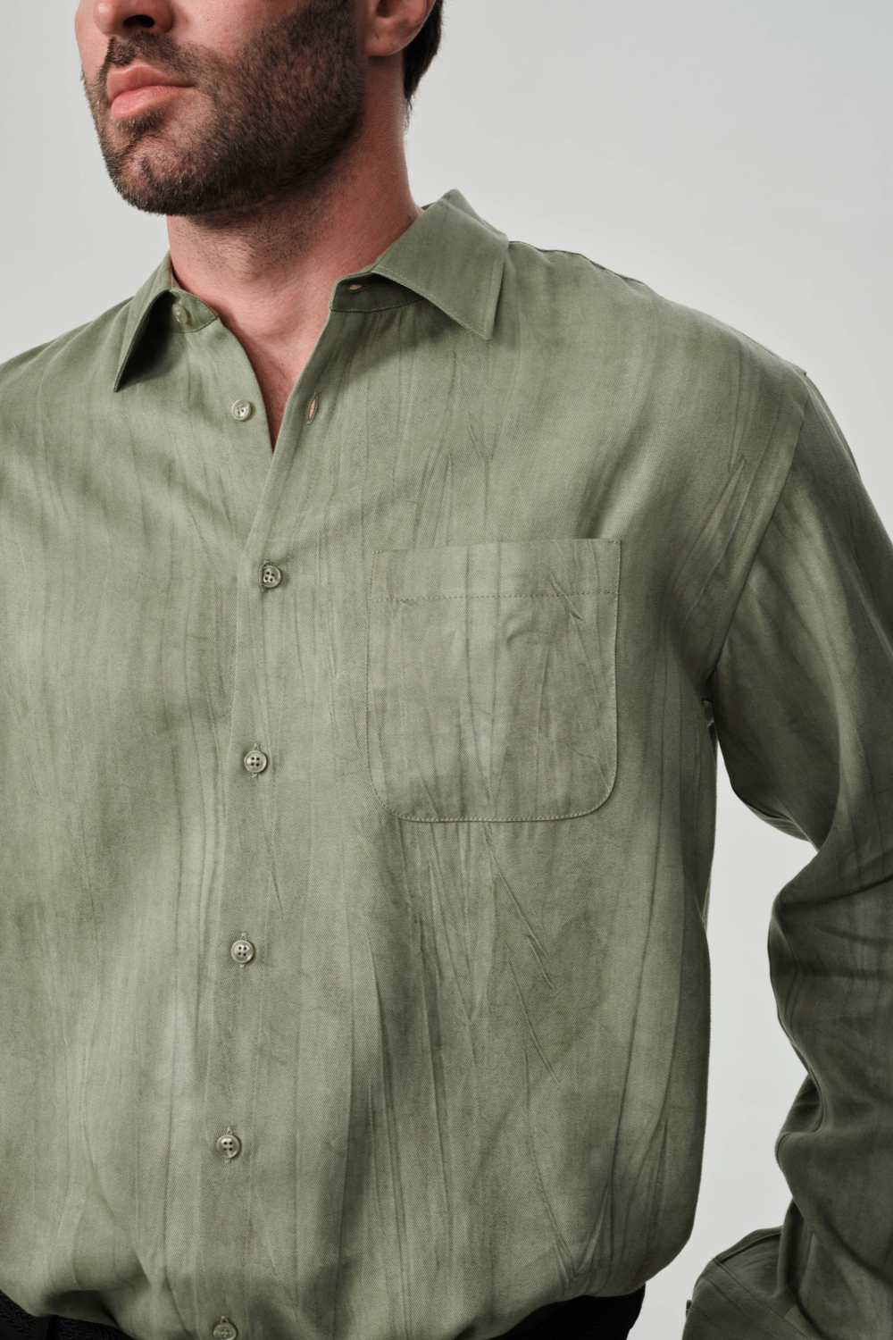 Рубашка | washed olive