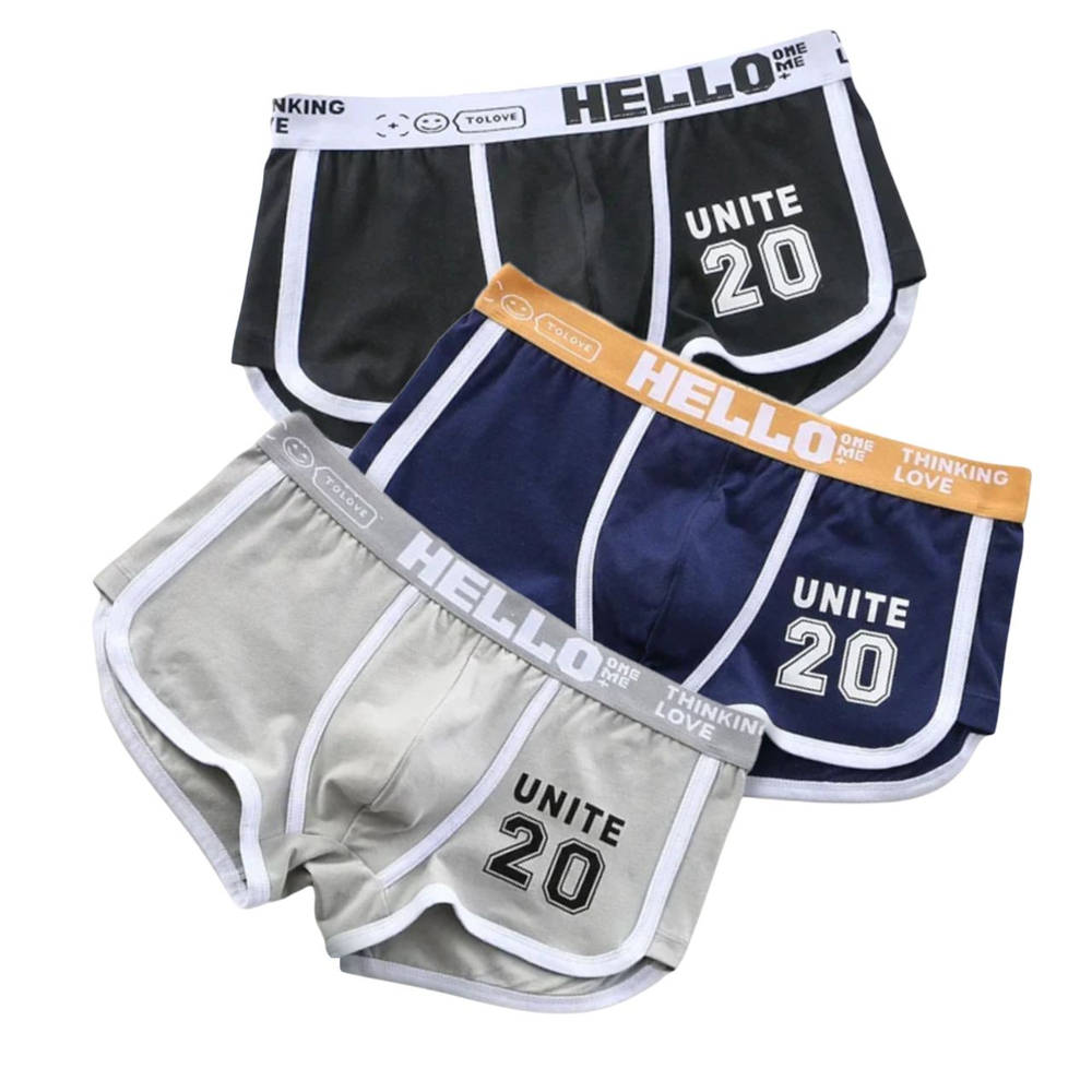 Набор из 3 мужских трусов-боксеров с принтом на резинке (Размер: 5X) (Цвет: разноцветный)