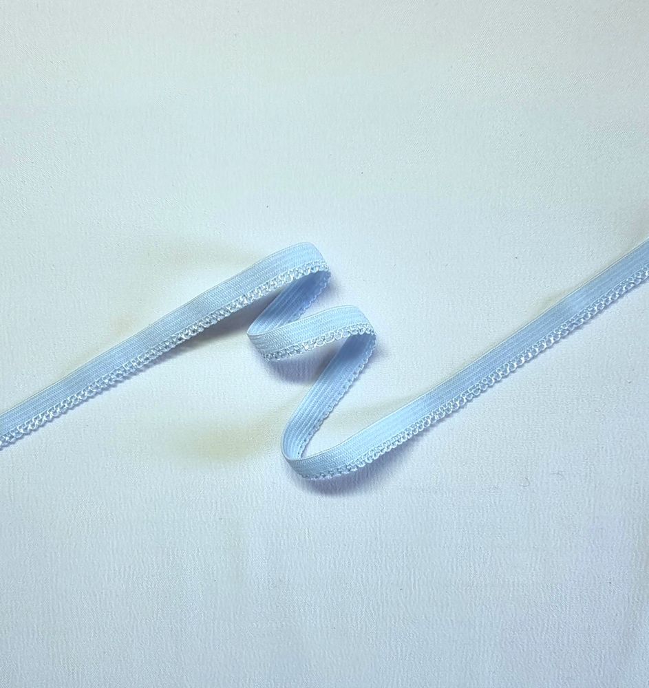 Ажурная тонкая резинка голубая 9 мм