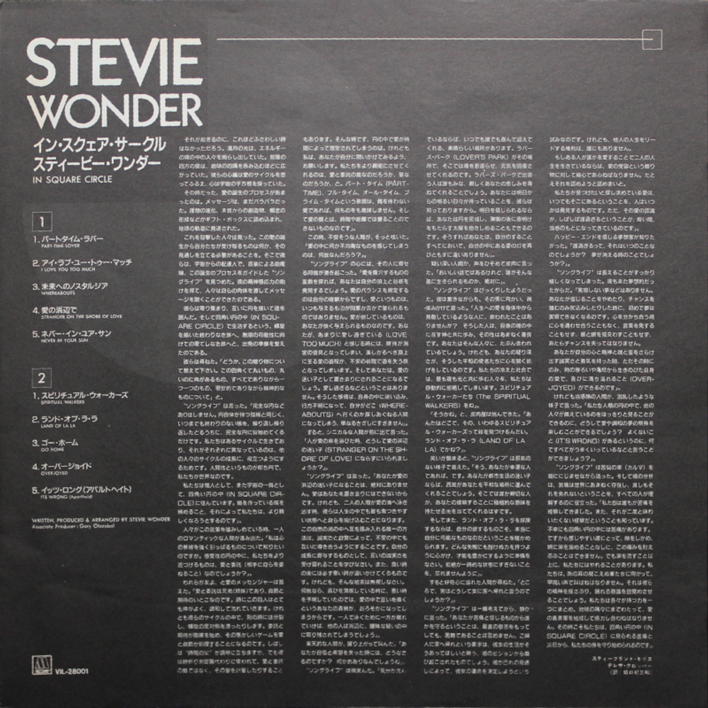 Stevie Wonder / In Square Circle (LP)