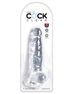 Прозрачный фаллоимитатор 8  Cock with Balls - 22,2 см.