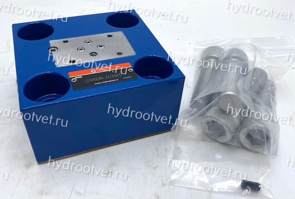 LFA40GWA-7X/ - Крышка для логического клапана, типоразмер Ду40 функционал - GWA = крышка со встроенным клапаном "ИЛИ" под установку распределителя Ду6, три выхода X, Z1 и Y, внешний канал X - нет, уплотнение NBR