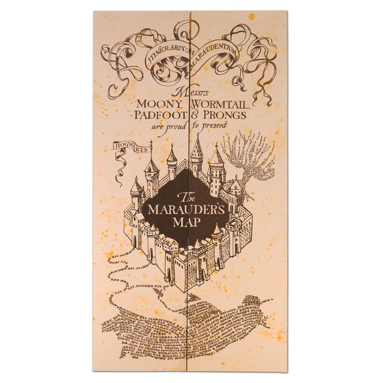 Сувенирная Карта мародёров на пергаметной бумаге Гарри Поттер Map001