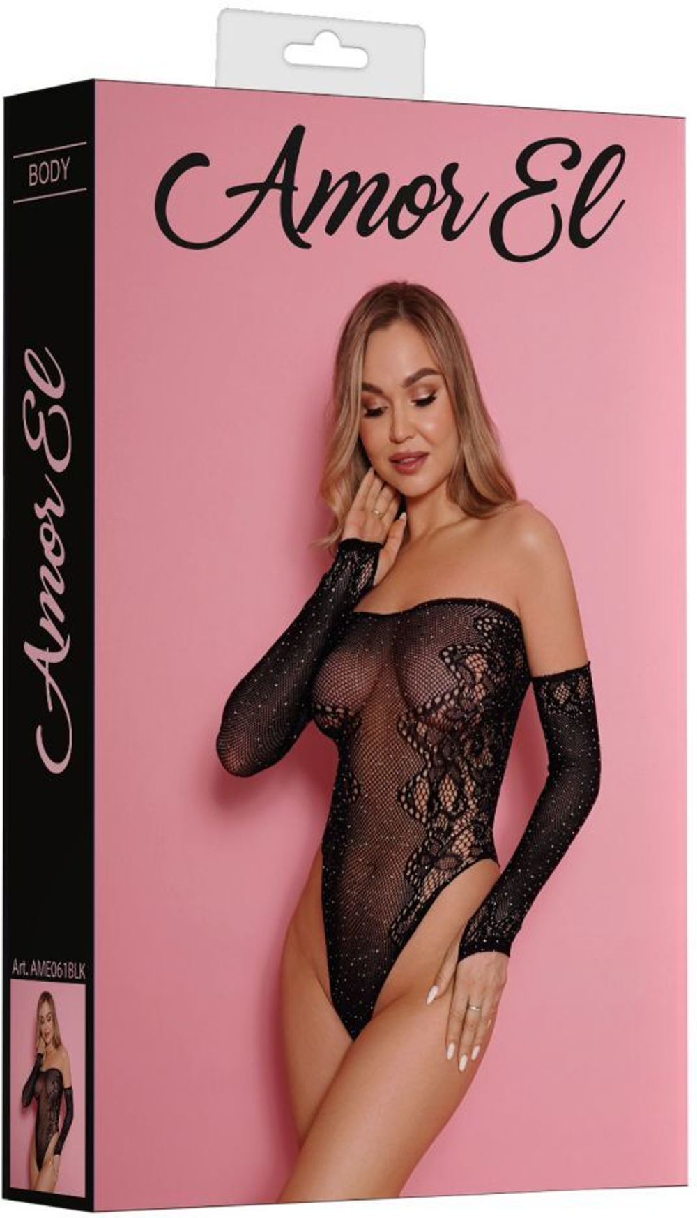 Сексуальное боди с длинным рукавом Lara (Размер: S-M-L) (Цвет: черный)