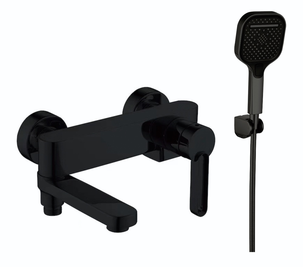 Смеситель для ванны V083531-C однорычажный, короткий, чёрный