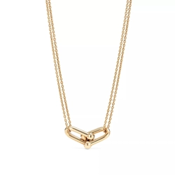 Подвеска из жёлтого золота 18к , Tiffany 👑💝с двумя звеньями Hard Wear✨ Exclusive ✨