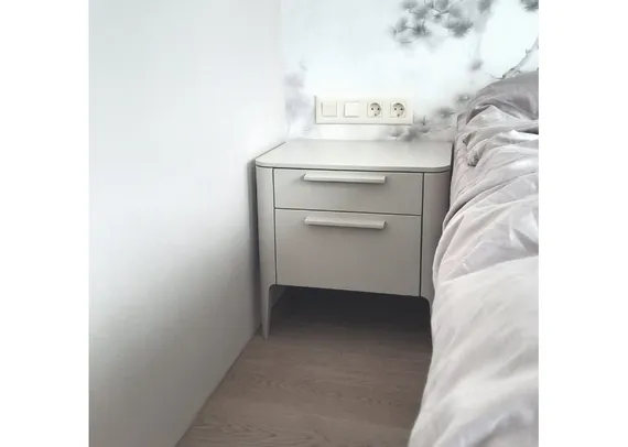 Тумба прикроватная Type 2 ящика ширина 50 см (серо-бежевый)