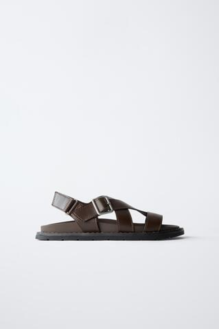 ZARA САНДАЛИИ С ПРЯЖКАМИ, КОРИЧНЕВЫЙ