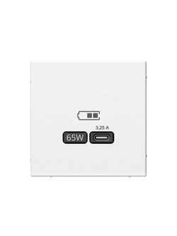 Розетка USB ArtGallery тип C 65Вт QC PD высокоскор. ЗУ механизм бел. SE GAL000127