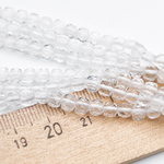 Горный хрусталь бусины, куб, размер около 3,9-4,1 мм, цена за 23-24 шт (1/4 нити)