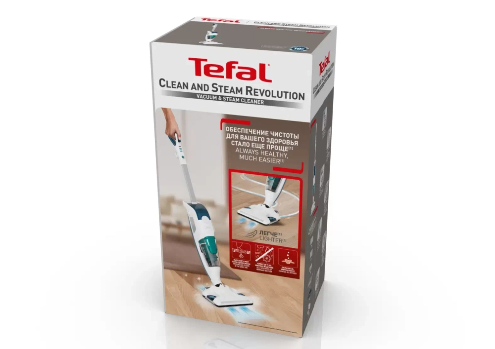 Вертикальный пылесос с влажной уборкой Tefal Clean&Steam VP7777WH (q)