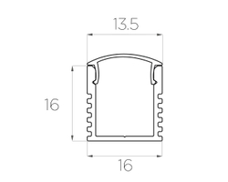 Профиль накладной алюминиевый LC-LP-1616-2 Anod