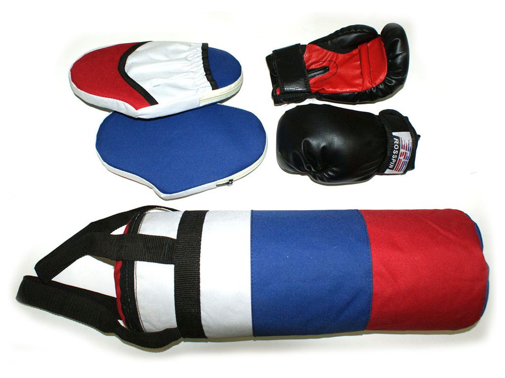 Набор боксёрский детский (груша цилиндрическая, перчатки, 2 лапы) :(5):