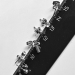 Серьги гвоздики (набор 3 пары) "Кристалл, шарик, крестик" для украшения пирсинга ушей серебристые. STAINLESS STEEL. Цена за набор.