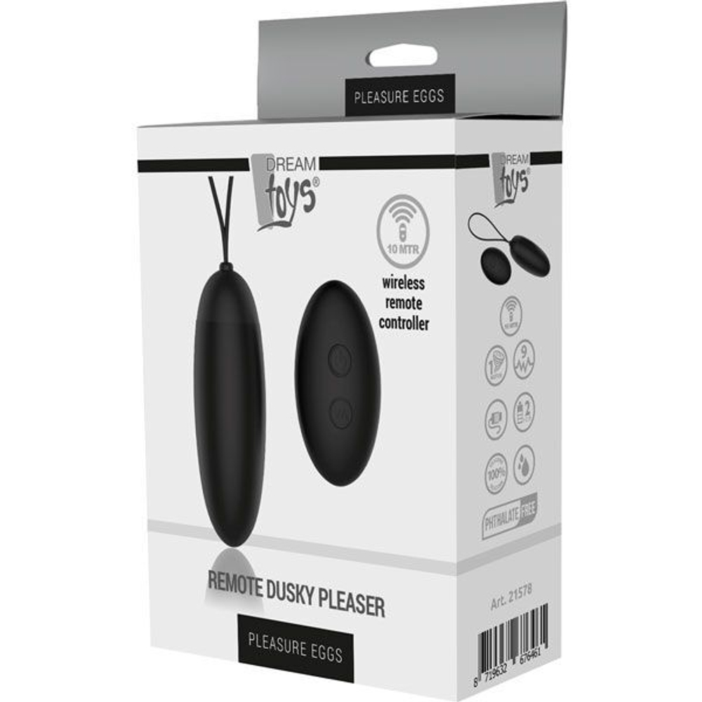 Черное виброяйцо REMOTE DUSKY PLEASER (Цвет: черный)