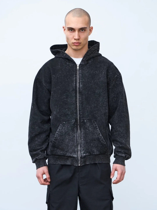 Худи на молнии Garment dyed 380 г