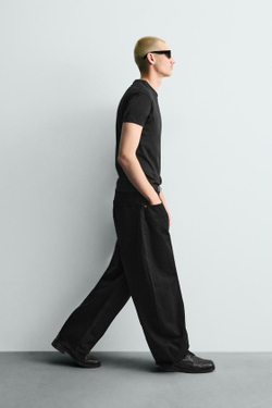 ZARA ДЖИНСЫ BALLOON FIT, ЧЕРНЫЙ