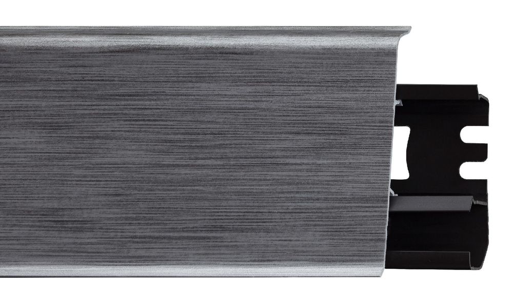 Плинтус Indo 17 аллюминиум, 2500x70x26 мм