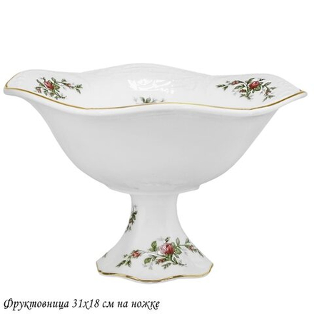Lenardi 205-380 Фруктовница 31х18 см на ножке ДОМИНИКА в под.у.п(х4)Фарфор