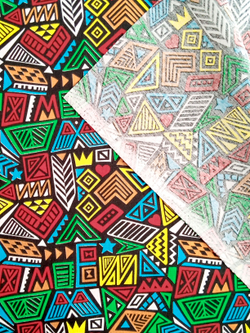 Ткань бязь плательная, рис. "Африканские мотивы", ширина 150 см, арт. 172