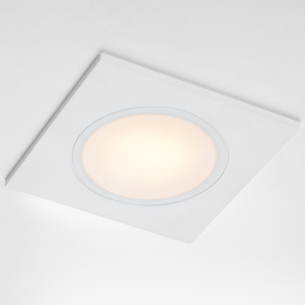 012816 Рамка (светильник) PVC д/LED-модулей 941хх и LED-ламп D50мм PIANO QUAD БЕЛЫЙ IP65