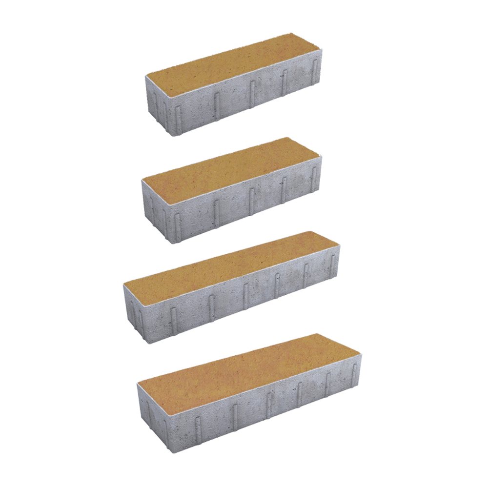 Тротуарная плитка ПАРКЕТ - Листопад гладкий Сахара, комплект из 4 видов плит