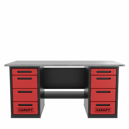 Верстак двухтумбовый 4 ящиков /4 ящиков, красный 1800*700 GAROPT, GT1800Y4Y4.red