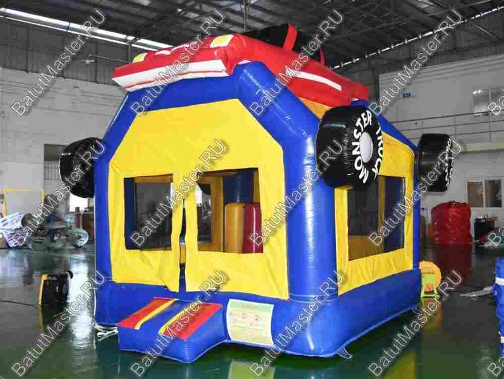 Детский надувной батут "Гараж" с крышей