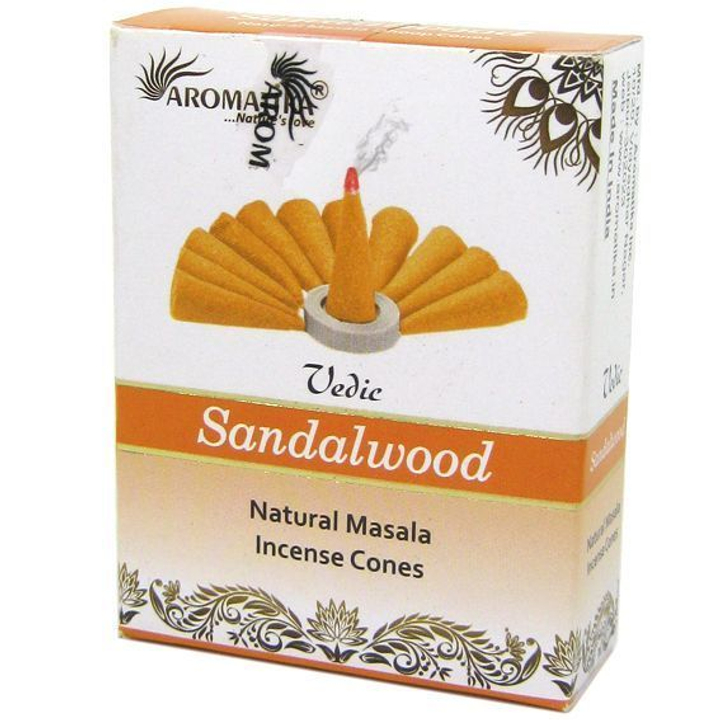 Aromatika Vedic Sandalwood Благовоние-конус Сандаловое Дерево 10 шт