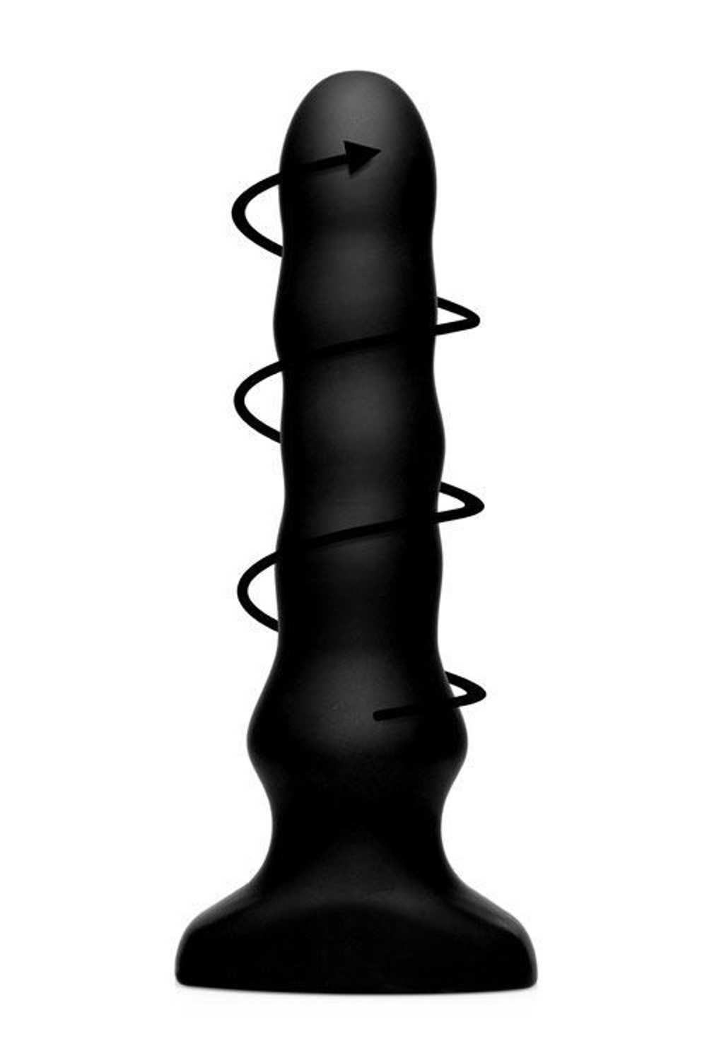 Черный вибратор с волнообразным движением Silicone Vibrating & Squirming Plug with Remote Control - 19,5 см. (Цвет: черный)