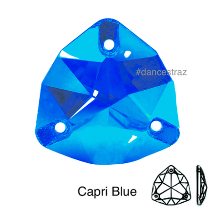 Стразы пришивные, Fat Triangle, Сapri Blue, 243, 24mm, (24 ea/pkg), 5A+, (F2)