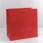Пакет подарочный 37х37х20см Премиум "Элегант" (Красный)