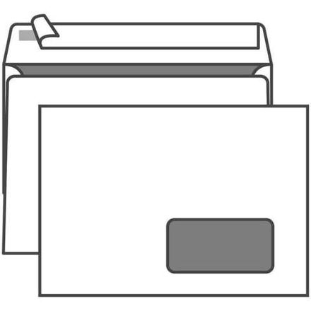 Конверт почтовый 162*229, C5, без подсказа, с окном, отрывная лента, Курт