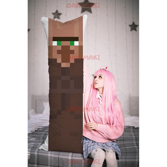 Дакимакура Деревенский житель Майнкрафт | Minecraft арт. 1223