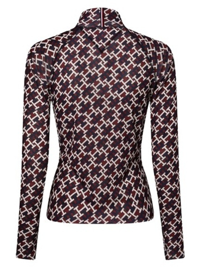 Женская футболка теннисная (dł. Рукава) Tommy Hilfiger Slim AOP Roll Neck Top LS - monogram