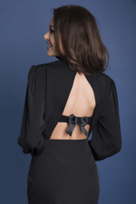 Черный бант на 3 крючка для сокрытия застёжки бюстгальтера (Цвет: черный)