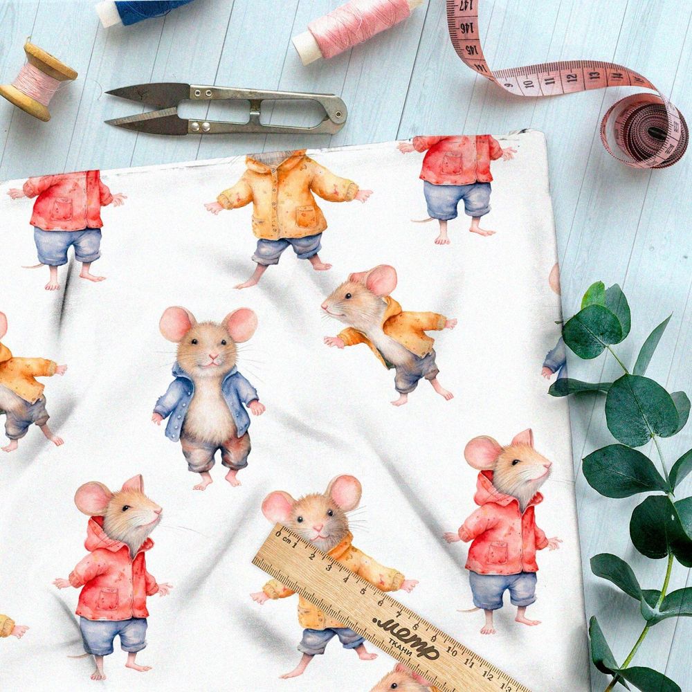 Ткань премиум мембрана игривые мыши