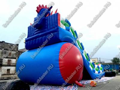 Коммерческий надувной батут-горка "Дракон" 18*8*13 м