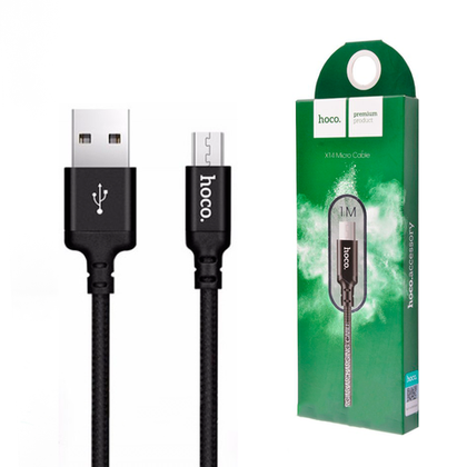 USB cable Micro 2m Hoco X14, 1.7A. black