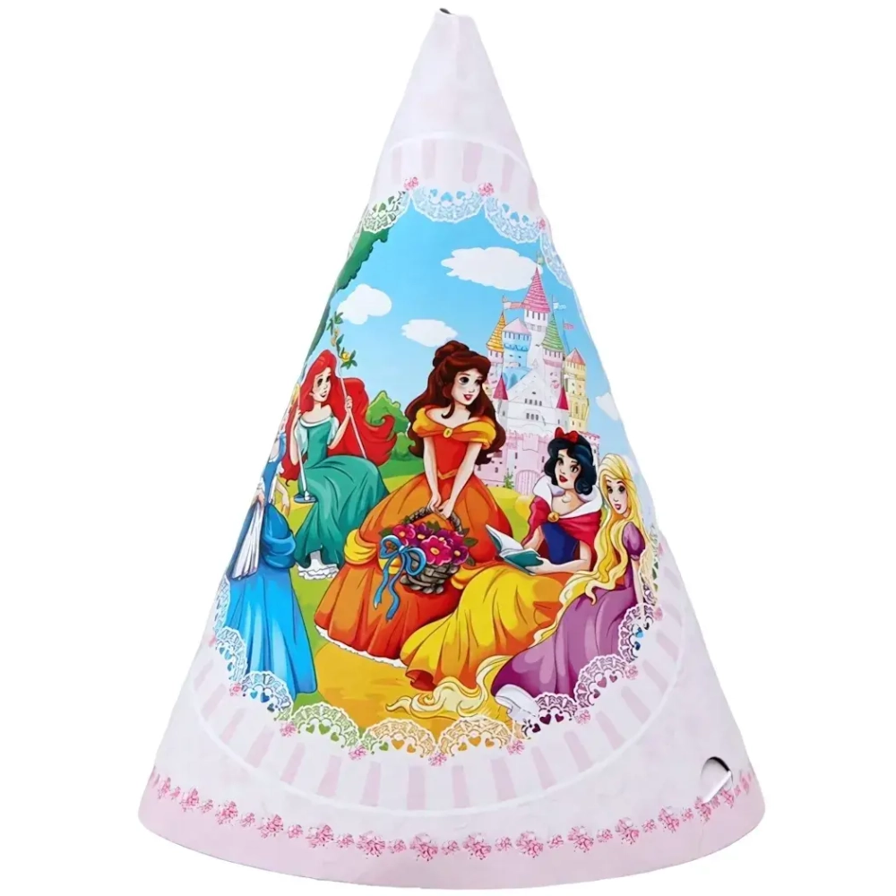 Колпак праздничный «В гостях у принцессы» (16 см, 6 шт, без хэдера)