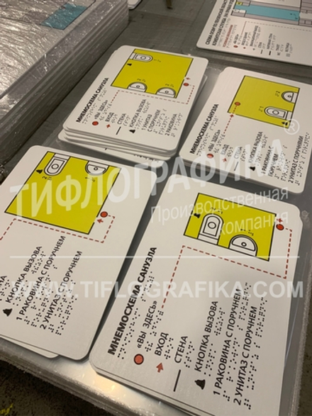 Тактильная мнемосхема санузла ПВХ 280х350х3 мм. Полноцветная