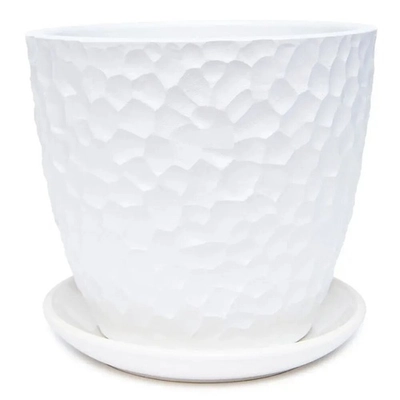 Горшок керамический Манго белый бутон №1