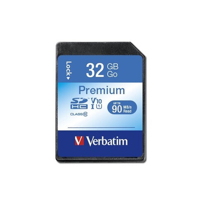 Карта памяти Verbatim Premium SDHC 32GB UHS-I U1 V10, R 90 МБ/с