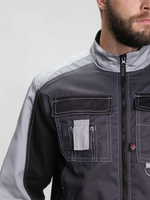 Костюм Вектрон-1 (тк.Смесовая,240) брюки, т.серый/св.серый/черный