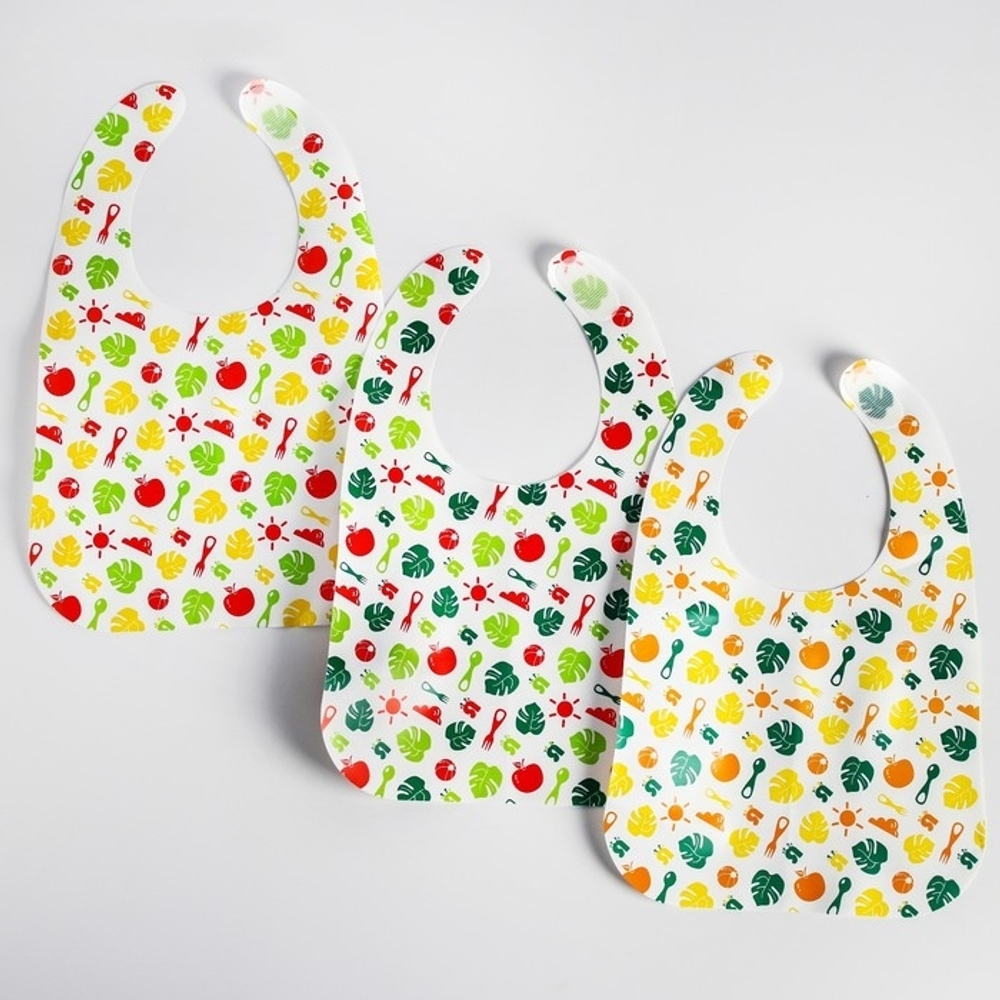 4604269 Нагрудники непромокаемые на липучке «Вкусная история» , 3 шт