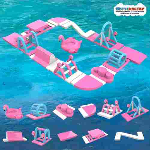 Коммерческий надувной аквапарк «Фламинго-парк» 16х9х3 м