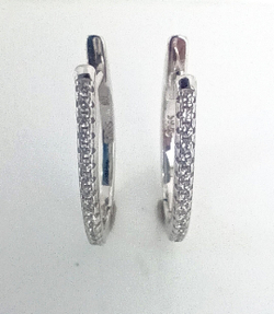 Серьги серебряные Эстерелла, 925 проба, с фианитами, родированные/Ф